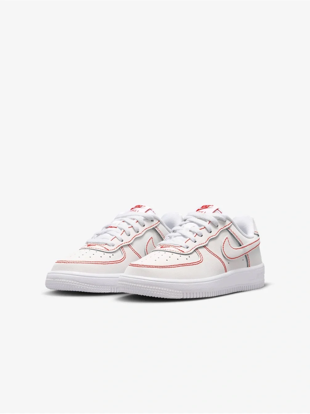 Nike Air Force 1 Low LV8 1 Lace White/Red preschool Size 3Y